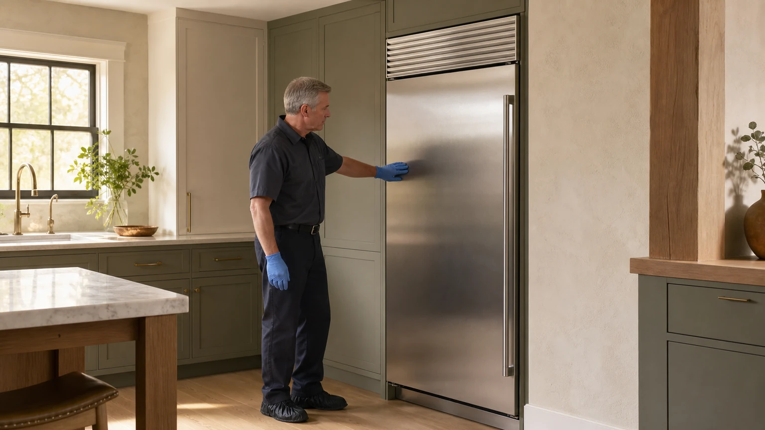 Built-in refrigerator diagnostic visit in the service area