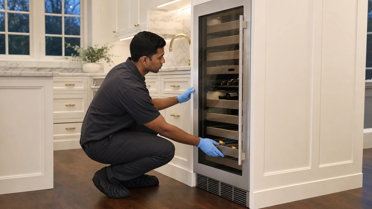 Built-in wine cooler diagnostic visit in the service area